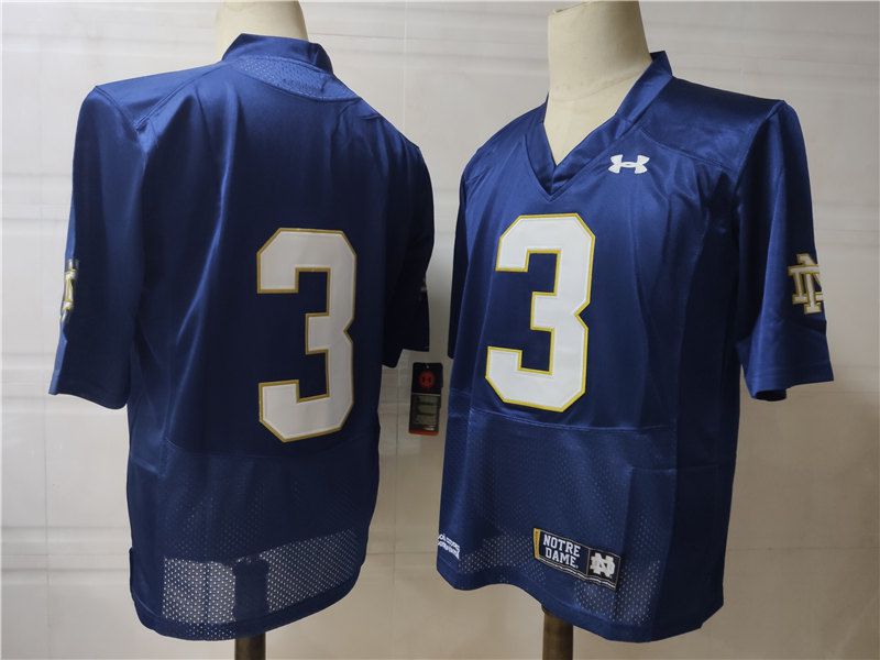 Men Norte Dame Fighting Irish #3 No Name Blue Elite 2025 NCAA Jersey